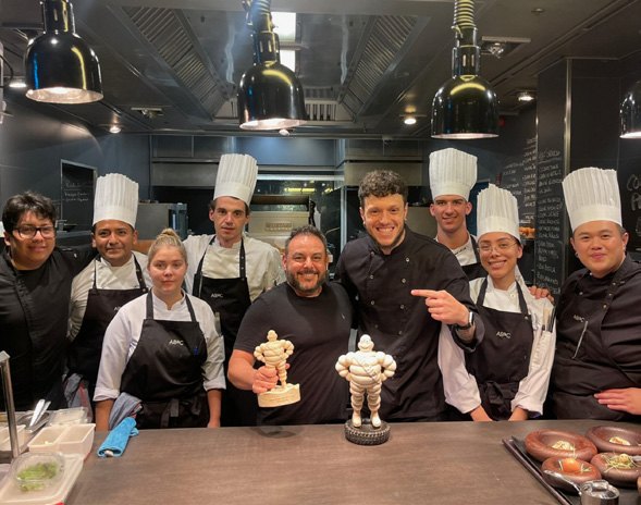 Chef Brik with his kitchen brigade